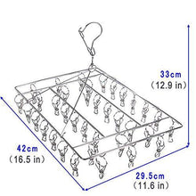 Load image into Gallery viewer, Save duofire stainless steel clothes drying racks laundry drip hanger laundry clothesline hanging rack set of 36 metal clothespins rectangle for drying clothes towels underwear lingerie socks