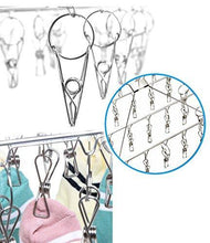 Load image into Gallery viewer, Shop duofire stainless steel clothes drying racks laundry drip hanger laundry clothesline hanging rack set of 36 metal clothespins rectangle for drying clothes towels underwear lingerie socks