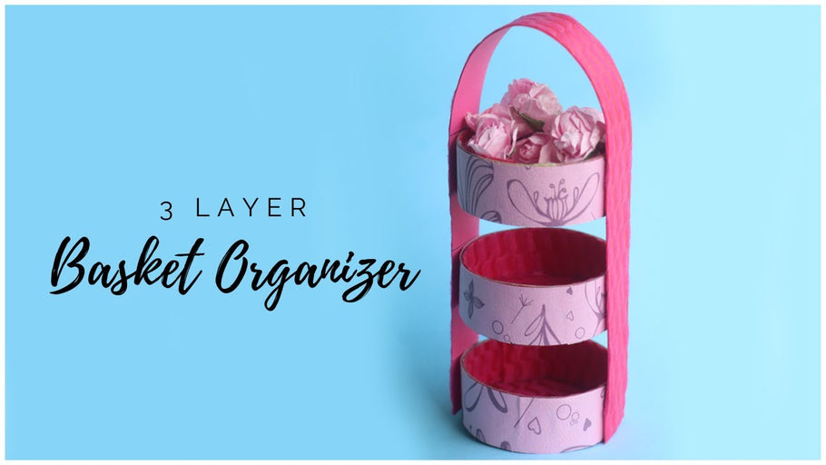 How To Make 3 Layer Basket Organizer | DIY Cardboard Desk Organizer by Little Crafties (1 year ago)