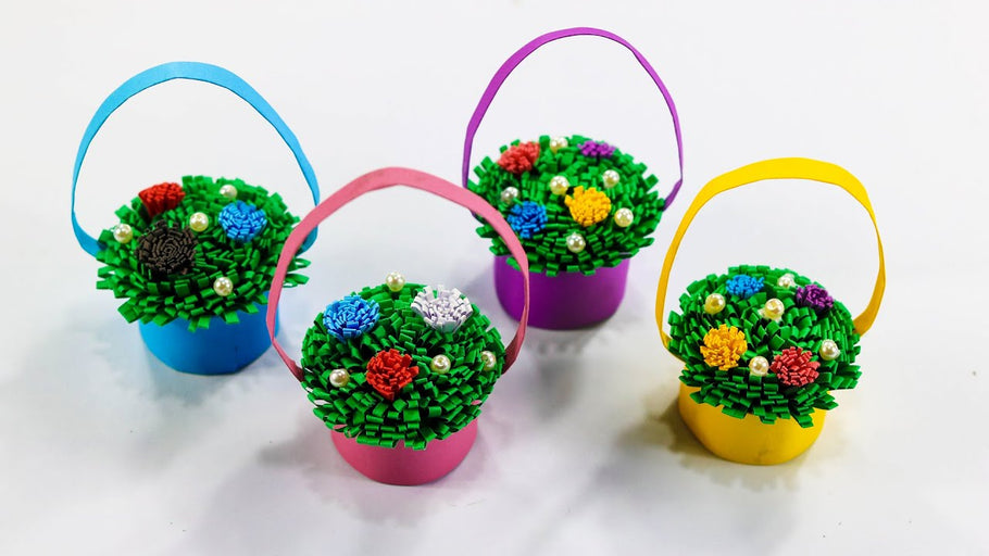 DIY Mini Flower Basket Idea With Bottle Cap || Mini flower basket || Desk Organizer || Paper craft by Nusrat DIY Crafts (4 months ago)
