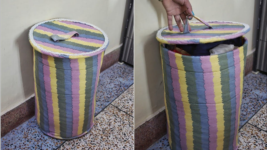 DIY laundry basket from old cloth - How to Make Storage Basket/Organizer by Anupama Jha (2 years ago)
