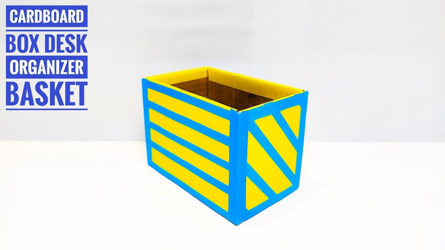 Very Useful Homemade DIY Cardboard Box or Basket | Cardboard craft diy desk organizer box - basket