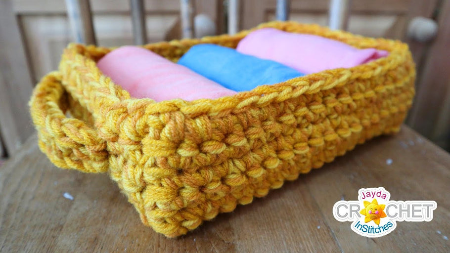 Rectangle Storage Basket Crochet Pattern - What To Do With Variegated Yarn by Jayda InStitches (1 year ago)