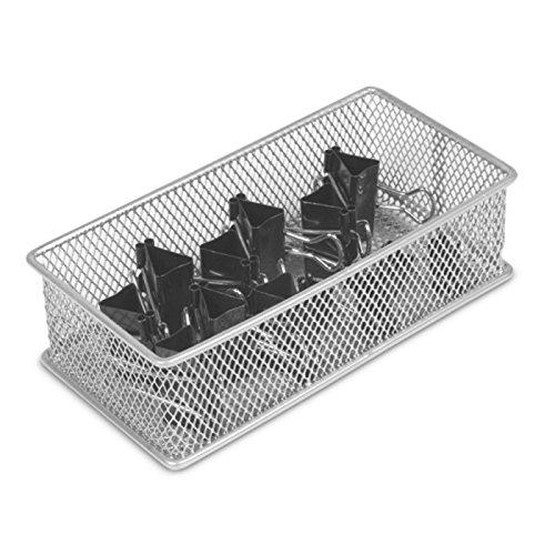 Silver Mesh Open Bin Storage Basket Organizer by YBM Home (6