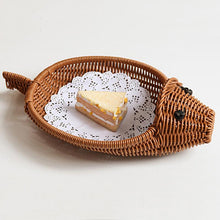 Load image into Gallery viewer, Plastic Vine Braided Shaped Fruits Holder Storage Basket  Fish Shaped Design