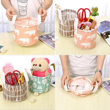Load image into Gallery viewer, Foldable Kid Toys Storage Bags Cotton Linen Waterproof  Laundry Basket Organizer