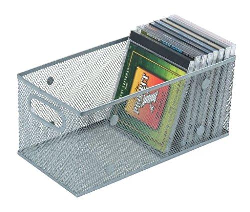 YBM Home Silver Mesh Magnetic Open Bin Storage Basket Organizer (11