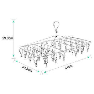 Storage rosefray laundry clothesline hanging rack for drying sturdy 44 clips handy cloth drying hanger store hats caps and visors