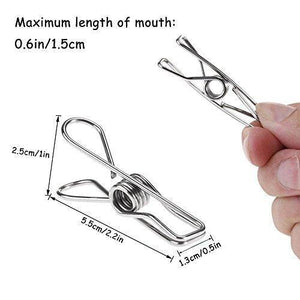 Discover the 120 pack stainless steel cloth pin 2 2 inch clothesline hook for socks towel bag scarfs hang drying rack tool laundry kitchen cord wire line clothespins pegs file paper bookmark s binder metal clip
