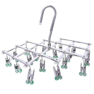 Shop hanging drying rack drip hanger laundry underwear sock lingerie drying hooks 18 clips pegs stainless stell folding portable windproof advanced instant collect clothesgreen