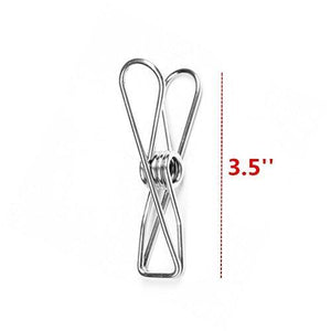 Get yamde 10 pack 3 5 inch big heavy duty stainless steel wire clips for drying on clothesline clothespins hanging clip hooks for home laundry office use