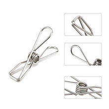 Load image into Gallery viewer, Amazon segarty stainless steel clips 100 pack utility wire laundry clips clothes pins metal clothesline clothespins for clothes drying bags sealing room decorating files clipping