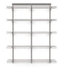 Load image into Gallery viewer, Amazon 5 tier heavy duty wall mount nickel wire storage shelves adjustable floating wall shelves great organizer kitchen garage laundry pantry office any room 5 shelf kit stable durable