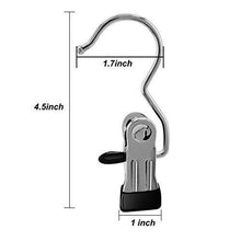 Load image into Gallery viewer, Budget 12 pcs ipow portable laundry hook hanging clothes pins stainless steel travel home clothing boot hanger hold clips