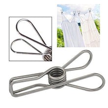 Load image into Gallery viewer, Results lystaii 80pcs stainless steel clothes pins utility clips hooks clothespin clothesline clip 2 2inch for outdoor indoor drying home laundry office cord clothespins kitchen tools fastener socks scarfs