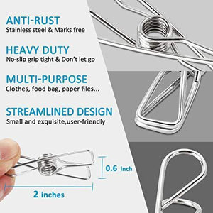 Shop for itowe clothespin 2 2 pin 60 pack stainless steel wire clip durable metal pin for clothesline utility pin for laundry kitchen backyard outdoor clothes drying bag sealing room decorating office pin