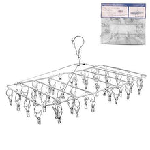 Load image into Gallery viewer, Select nice rosefray laundry clothesline hanging rack for drying sturdy 44 clips handy cloth drying hanger store hats caps and visors