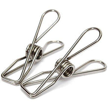 Load image into Gallery viewer, Exclusive 10 pack 3inch jumbo heavy duty stainless steel wire clips for drying on clothesline clothespins for home laundry office