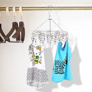 Great amagoing hanging drying rack laundry drip hanger with 20 clips and 10 replacement for drying socks baby clothes bras towel underwear hat scarf pants gloves