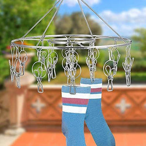 Explore stainless steel clothes drying racks laundry drip hanger laundry clothesline hanging rack set of 24 clothespins for drying clothes towels underwear lingerie socks