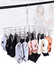 Load image into Gallery viewer, Select nice duofire stainless steel clothes drying racks laundry drip hanger laundry clothesline hanging rack set of 36 metal clothespins rectangle for drying clothes towels underwear lingerie socks