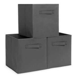 XIMIVOGUE Storage Box Storage Bins 3 Pack Storage Cube Basket Bins Cloth Folding Box Closet Drawers Container Dresser Basket Organizer Shelf Collapsible for Underwear Sock Bra Tight Kids Toy (Brown)