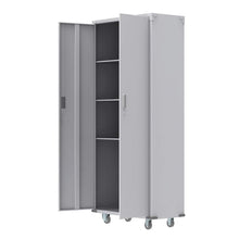 Load image into Gallery viewer, Top bonnlo 74 tall steel storage cabinet rolling metal storage locker with adjustable shelves and door for garage office kitchen laundry room