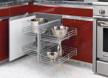 Load image into Gallery viewer, Rev-A-Shelf - Blind Corner Cabinet Pull-Out Chrome 2-Tier Wire Basket Organizer