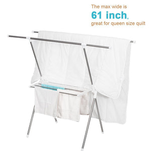 Latest storage maniac expandable clothes drying rack heavy duty stainless steel laundry garment rack 38 61 inch wide