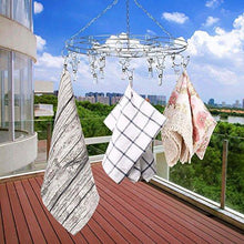 Load image into Gallery viewer, Heavy duty amagoing hanging drying rack laundry drip hanger with 20 clips and 10 replacement for drying socks baby clothes bras towel underwear hat scarf pants gloves