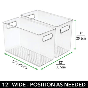 Purchase mdesign deep plastic home storage organizer bin for cube furniture shelving in office entryway closet cabinet bedroom laundry room nursery kids toy room 12 x 6 x 7 75 8 pack clear