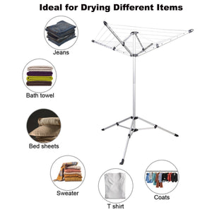 Kitchen drynatural foldable umbrella drying rack clothes dryer for laundry 4 arm 28 lines aluminum 65ft for indoor outdoor