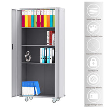 Load image into Gallery viewer, Try bonnlo 74 tall steel storage cabinet rolling metal storage locker with adjustable shelves and door for garage office kitchen laundry room