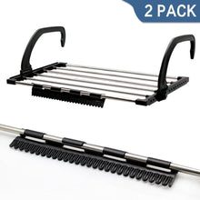 Load image into Gallery viewer, Discover the candumy folding laundry towel drying rack balcony windowsill fence guardrail corridor stainless steel retractable clothes hanging racks with clips for drying socks set of 2