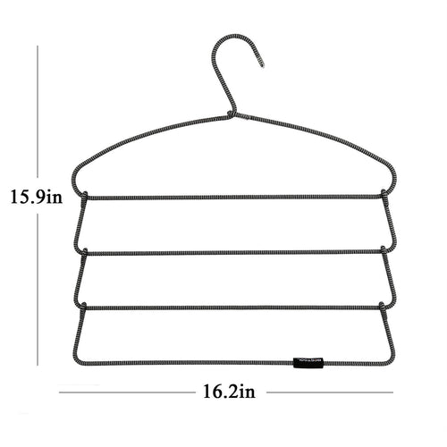 Discover bestool hangers heavy duty pant hangers non slip space saving trouser hanger wire stainless steel flocked hangers for men women and kids clothes 4 tier laundry closet hanger 6 pack