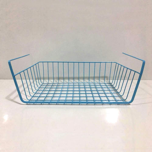 ESUPPORT Under Shelf Storage Basket Hanging Under Cabinet Wire Basket Organizer Rack Dormitory Bedside Corner Shelves for Kitchen Pantry Desk Bookshelf Cupboard