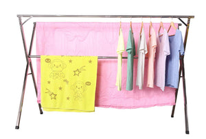 Top rated exilot heavy duty stainless steel laundry drying rack for indoor outdoor foldable easy storage clothes drying rack free of installation adjustable garment rack