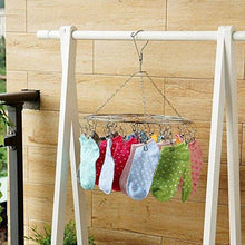 Load image into Gallery viewer, Discover the laundry clothesline hanging rack for drying clothing set of 20 stainless steel clothespins round