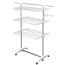 Load image into Gallery viewer, Try stainless drying clothes rack portable rolling drying rack for laundry baby clothes drying hangers rack stainless drying racks for laundry 3 tier drying racks for laundry by kp solutions