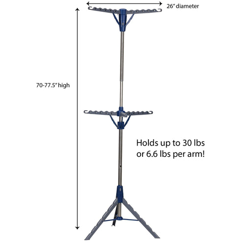 Shop here household essentials 5012 1 portable 2 tier clothes drying rack tri pod dry wet laundry or hang clothes silver and blue