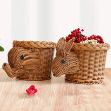 Load image into Gallery viewer, Imitated Vine Holder Basket Braided Animal Shaped Fruits Storage Rattan Woven