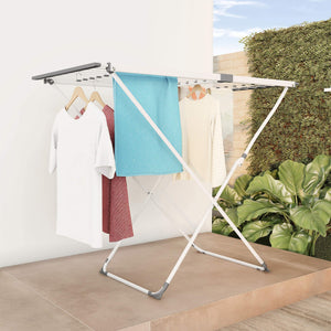 Top rated lavish home extendable clothes drying rack telescoping laundry sorter with rust resistant metal x frame for folding and hanging garments