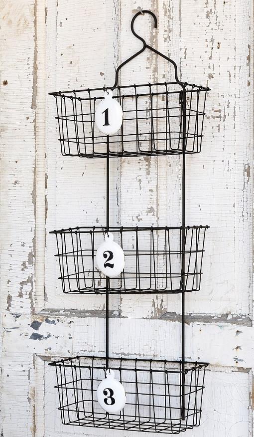 Vintage Inspired Hanging Numbered Basket Organizer