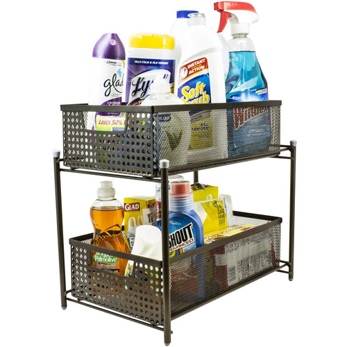 2-Tier Mesh Organizer Baskets with Sliding Drawers - Sorbus Home