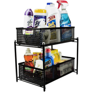 2-Tier Mesh Organizer Baskets with Sliding Drawers