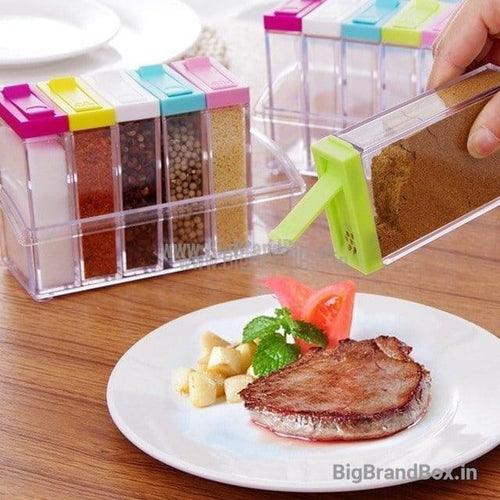 6 pcs Transparent Acrylic Condiment & Spices Box