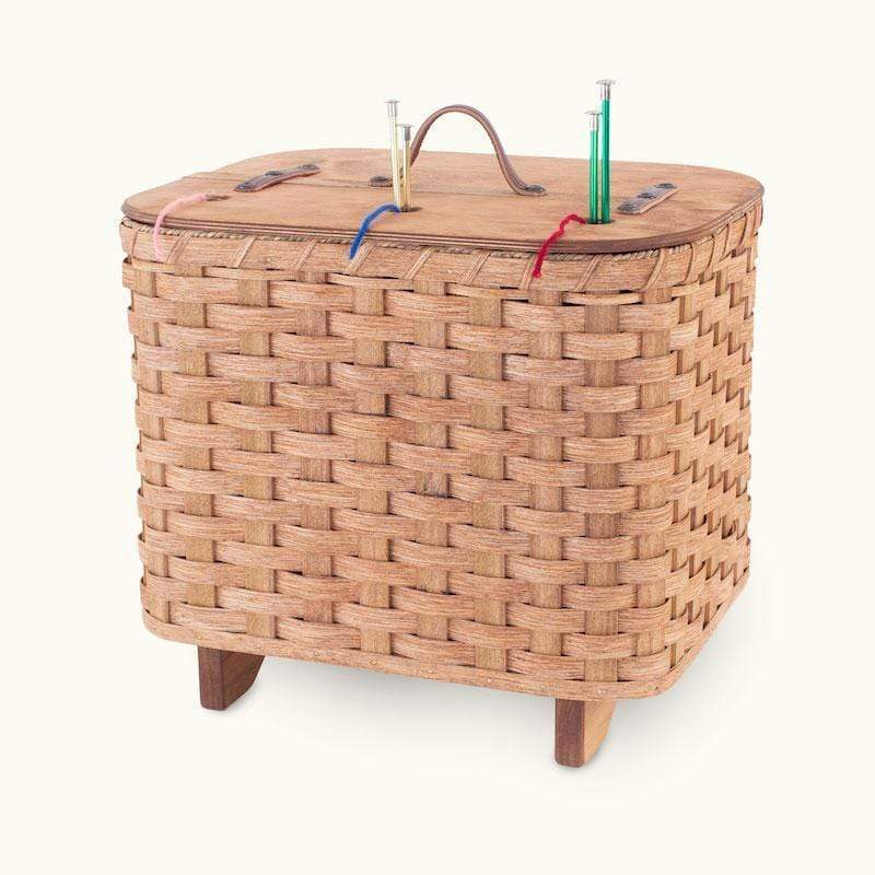 Amish Wicker Crochet or Knitting Basket Storage & Organizer