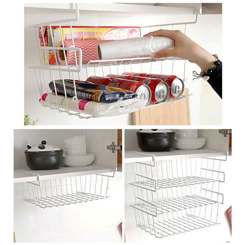 Multifunction Layered Under Shelf Basket Cabinet Storage